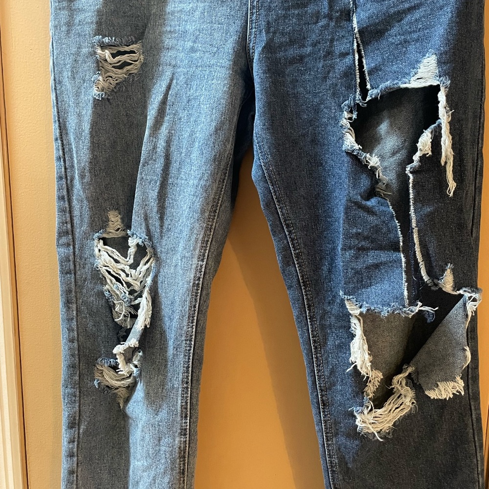 Shein Bi-Color Ripped Jeans - Picture 2 of 5